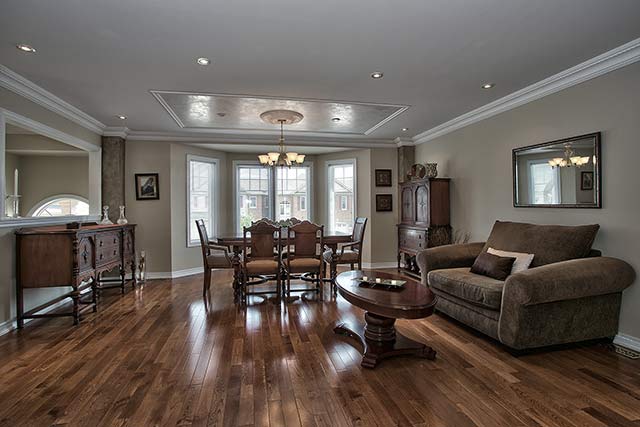 Living and dining room.